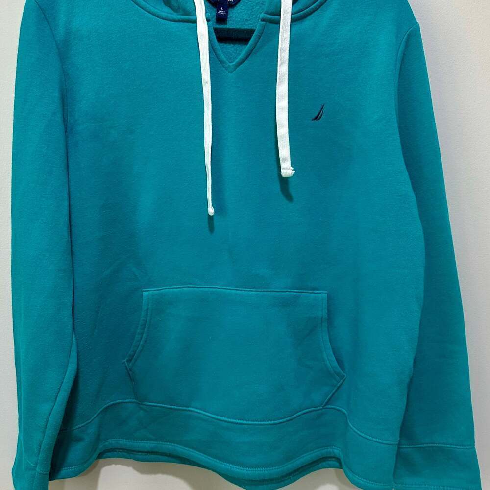 Nautica Ladies Teal Pullover Hoodie Sweatshirt